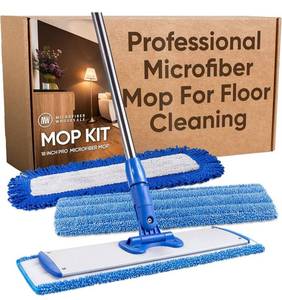 lot 4113 image: 18 Professional Microfiber Mop - Hardwood Floor Mop - Dry & Wet Mop for Wood, Laminate, Tile, Vinyl Floors  Washable Pads  Wet & Dust Mopping  Adjustable Handle  1 Microfiber Cloth