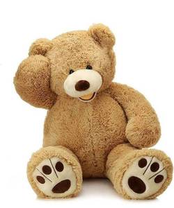 lot 4123 image: MorisMos Giant Teddy Bear with Big Footprints Plush Stuffed Animals Light Brown 39 inches