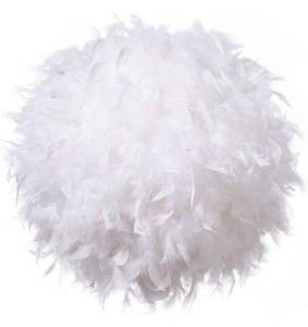 lot 4134 image: Waneway Feather Lamp Shade for Ceiling Pendant Light, Lampshade for Table Lamp and Floor Lamp for Living Room, Bedroom, Wedding or Party Decoration, Diameter 15.7 inches, White