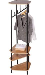 lot 4137 image: DESIHOM Corner Hall Tree, Perfect Choice for Small Spaces, Entryway Hall Tree Coat Rack Freestanding Storage with Shoe Shelf