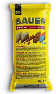 lot 4146 image: Bauer Polymer Cement - Ready-to-Use Alternative to Mortar and Adhesives. Versatile cement block repair cracks concrete tile stone brick. Set floor wall roof tiles. Convenient durable easy to store