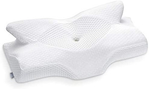 lot 31505 image: Elviros Cervical Memory Foam Pillow, Contour Pillows for Neck and Shoulder Pain, Ergonomic Orthopedic Sleeping Neck Contoured Support Pillow for Side Sleepers, Back and Stomach Sleepers, White