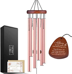 lot 31508 image: Rose Gold Sympathy Wind Chimes for Women with Soothing Melodic Tones  (Stock photo may not be exact)