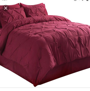 lot 31519 image: Bedsure Comforter Set Pintuck Bed in A Bag  (8pcs)