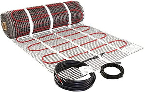 lot 31532 image: Heating Mat, 120v Electric Radiant Floor Heating System with Self-Adhesive Mesh for Easy Installation Under Tile, Underfloor and Infloor - Includes Floor Sensor for Thermostat