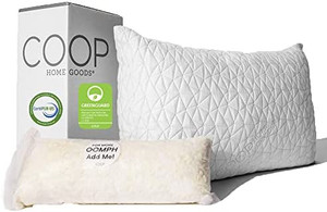 lot 47830 image: Coop Home Goods Original Loft Pillow King Size Bed Pillows for Sleeping - Adjustable Cross Cut Memory Foam Pillows - Medium Firm Back, Stomach and Side Sleeper Pillow - CertiPUR-USGREENGUARD, Gold