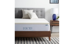 lot 47831 image: LUCID 2 Traditional Foam Ventilated Hypoallergenic Full Mattress Topper,  IVORY