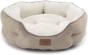 lot 47836 image: Bedsure Small Dog Bed for Small Dogs Washable - Round Cat Beds for Indoor Cats, Round Pet Bed for Puppy and Kitten with Slip-Resistant Bottom, l, 20 Inches   (Color different than stock photo)