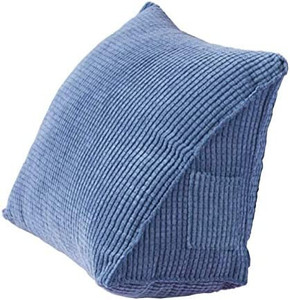 lot 47856 image: Nutteri Triangle Back Cushion Corduroy Wedge Soft Reading Pillow Backrest Positioning Support Pillows for Office Home Bed Sofa Chair, Blue   (15.7  14.2  7.9)