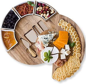 lot 47860 image: Cheese Board Set - Charcuterie Board Set and Cheese Serving Platter  (Not exact as stock photo--See photos)