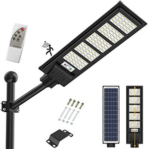 lot 47863 image: 350W Solar Street Light Outdoor, 400LED Solar Flood Lights Outdoor Dusk to Dawn Motion Sensor, with Remote Control & Bracket, Security Solar Outdoor Lights IP66 Waterproof Lamp