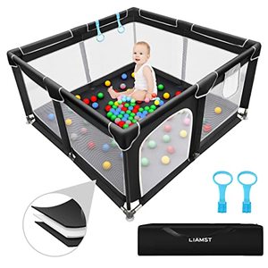 lot 49251 image: Baby Playpen , Baby Playard, Playpen for Babies with Gate Indoor & Outdoor Kids Activity Center , Sturdy Safety Play Yard with Soft Breathable Mesh