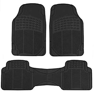 lot 49260 image: Zone Tech Extra Heavy Duty Rubber Floor Mats 3 Piece Set Black All Weather Armor