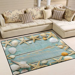 lot 49384 image: Cooper Girl Tropical Beach Seashell Area Rug Mat Carpet   (53 x 4)