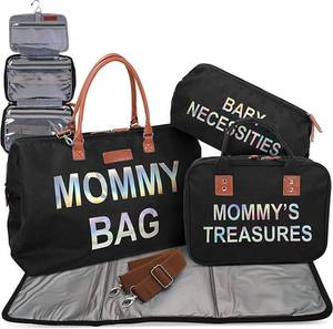lot 49387 image: Mommy Bag for Hospital, Labor and Delivery - Extra Large Diaper Tote Bag for Maternity, Pregnancy and Overnight Essentials for Mom - Women Travel Weekender Bag with Baby Organizer & Toiletry Bag