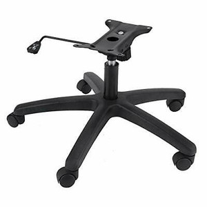 lot 49404 image: Replacement Chair Base, Max Weight 350 Pounds, Stroke Length 5 inch, with Bottom Plate Stand Cylinder and 5 Casters, 28 inch, Black