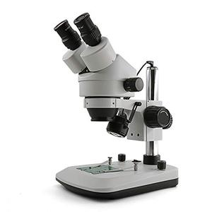 lot 49998 image: Swift S7-BL Professional Binocular Zoom Stereo Microscope, WF10X Eyepieces,7X-45X Magnification, Upper and Lower LED Light, Table Pillar Stand, 110V-120V   (Retails $329)