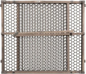 lot 50001 image: Safety 1st - Vintage Grey Wood Doorway Security Gate, Brown