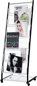 lot 50015 image: BLOVE Brochure Display Stand Floor Standing Literature Magazine Rack Holder Newspaper Stand with 6 Pockets (Shelves)
