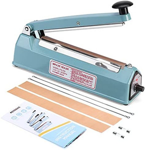 lot 50041 image: METRONIC Impulse Sealer 8 inch, Manual Heat Sealer Machine for Plastic Bags, Shrink Wrap Bag Sealers Heavy Duty Sealing Machine With Repair Kit, Blue  Untested  (SOLD AS IS)