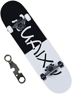 lot 50042 image: Boys and Girls Skateboards Small Wheel Skateboards Assembly Skateboards Skid Skateboards Skill Skateboards PU Wheel Skateboards, Black and White