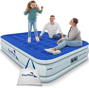 lot 50045 image: EnerPlex Air Mattress with Built-in Pump - Double Height Inflatable Mattress for Camping, Home & Portable Travel - Durable Blow Up Bed with Dual Pump - Easy to InflateQuick Set UP   Untested  (SOLD AS IS)