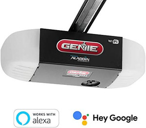 lot 50058 image: Genie QuietLift Connect Wi-Fi Smart Garage Door Opener with Added Wireless Keypad, � HPC Smart Belt Drive Compatible with Alexa and Google Assistant, Model 3053-TKV