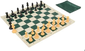 lot 50073 image: Quality Club Chess Set Combo, Forest Green