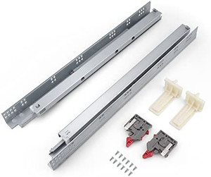 lot 50081 image: Knobonly Soft Close Drawer Rails Full Extension, Undermount Zinc Plated Drawer Slides, Mounting Screws and Adjustable Locking Device Included, 85 lb Load Capacity  (6 Pair) (21)