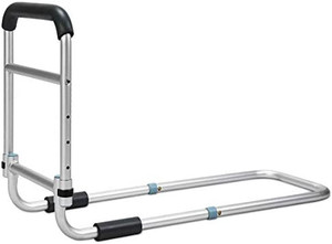 lot 50095 image: OasisSpace Bed Rail - Bedside Fall Prevention Grab Bar Mobility Aid for Elderly Seniors, Handicap - Adjustable Adult Bed Rail Cane fits King, Queen, Full, Twin - Stability Standing Bar Handle