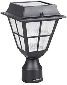 lot 50312 image: Kemeco ST4327Q-A LED Post Solar Cap Light Outdoor Bright Warm White Cast Aluminum Fixture for 3 Inch Fitter Mount Base Pillar Pole Pathway Driveway Garden Landscape Yard