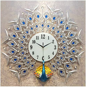 lot 50332 image: SMC Wall Clock Simple and Stylish Peacock Wall Clock Modern Creative Living Room European Home Atmosphere Decorative Clock Mute Wall Charts