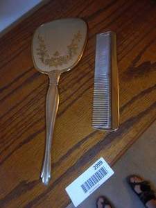 lot 2999 image: Vintage Style Hand Mirror & Brush