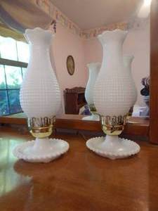 lot 2746 image: Milk Glass Table Lamps (2)