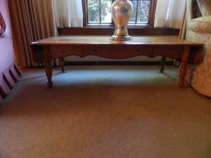 lot 2856 image: Wood Coffee Table & End Table