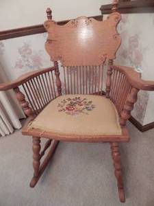 lot 2815 image: Small  Carved Rocking Chair