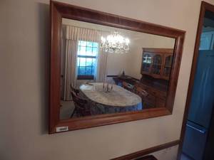 lot 2855 image: Solid Wood Frame Wall Mirror