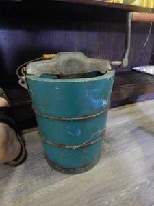 lot 2716 image: Antique White Mtn Ice Cream Maker