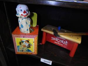 lot 2910 image: Vintage Jack in the Box and  Nock-out game