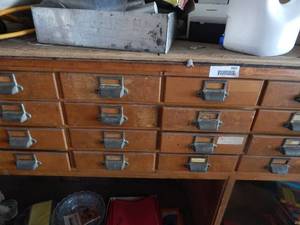 lot 1662 image: Antique Library Card Catalog Cabinet
