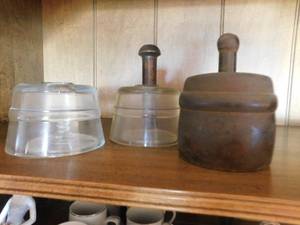 lot 2723 image: Vintage butter presses.