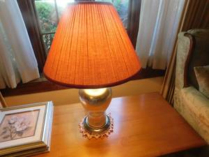 lot 2990 image: Silver Glass Table Lamp