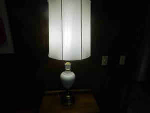 lot 2778 image: Glass and Brass Lamps (2)