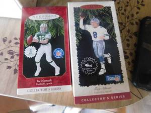 lot 2823 image: Hallmark Keepsake Ornaments- Troy Aikman and Joe Namath