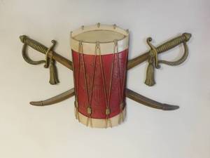 lot 2842 image: Metal Decor of Drum & Scabbards