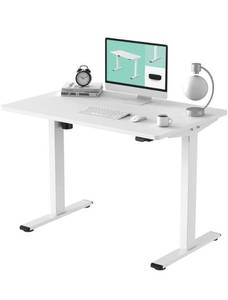 lot 10394 image: FLEXISPOT EC1 Essential Electric White Standing Desk Whole Piece 48 x 30 Inch Desktop Adjustable Height Desk Home Office Computer Workstation Sit Stand up Desk (White Frame  48 White Top)