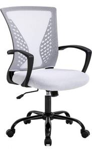 lot 10399 image: Mesh Office Chair Ergonomic Desk Chair Computer Chair with Lumbar Support Armrest Rolling Swivel Task Mid Back Adjustable Chair for Women Adults, White