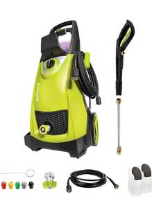 lot 10420 image: Sun Joe SPX3000 2030 Max PSI 1.76 GPM 14.5-Amp Electric High Pressure Washer, Cleans CarsFencesPatios, 15.6 x 13.5 x 33.9