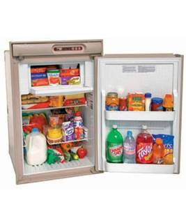 lot 10426 image: Retails $1300  NORCOLD N410.3UR RV Refrigerator - 4.5 cu. ft. - ACDCLP - Left Hand Swing - Beige Trim
