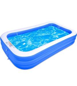 lot 20009 image: 120 X 72 X 22 Inflatable Swimming PoolFull Sized Family Kiddie Blow-up Pool for Toddler Children Kids Adults Baby, Big Above Ground Pool for Garden Backyard Water Party Indoor Outge